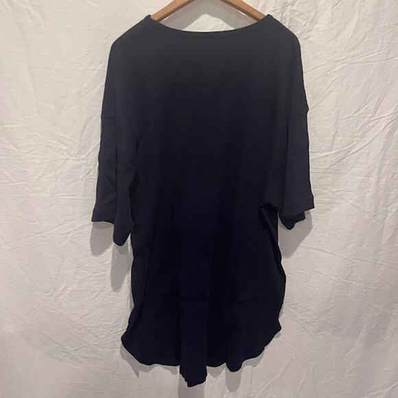 NWT VTG Y2K Nautica Logo Sleepwear Nightshirt Men Black White Navy Sz L - Picture 2 of 4